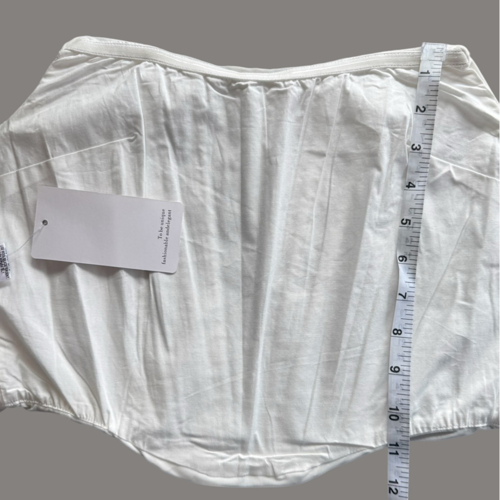Chic White Ruched Women's Crop Top with corset boning structure - Picture 6 of 6